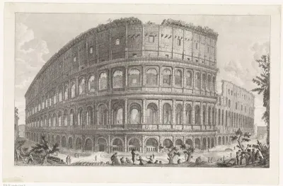 Gezicht op het Colosseum te Rome