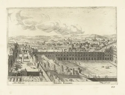 Gezicht op het Cortile del Belvedere