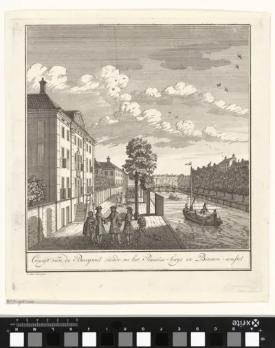 Gezicht op het Corvershof te Amsterdam, gezien richting de Binnen-Amstel