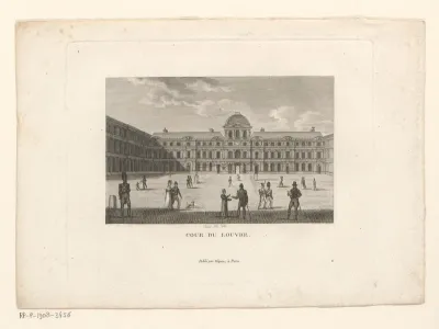 Gezicht op het Cour Carrée van het Palais du Louvre te Parijs