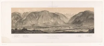 Gezicht op het dal en de bergtoppen van Bagnères-de-Luchon