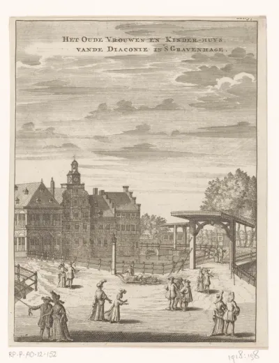 Gezicht op het Diaconie Oude Vrouwen- en Kinderhuis te Den Haag