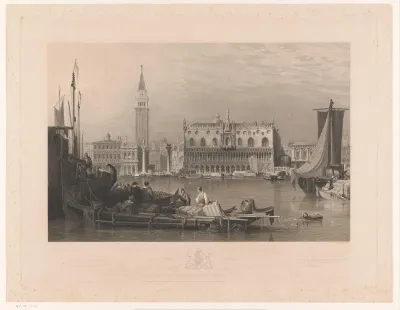 Gezicht op het Dogepaleis en San Marcoplein te Venetië