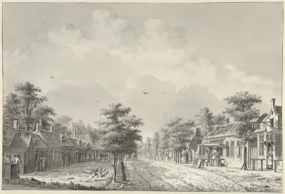 Gezicht op het dorp De Bilt vanaf de Hollebeld