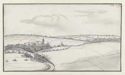 Gezicht op het dorp Harly, Aisne, Hauts-de-France