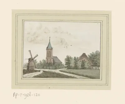 Gezicht op het dorp Hoogwoud