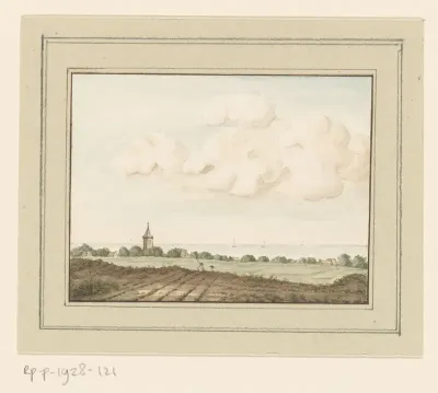 Gezicht op het dorp Huizen