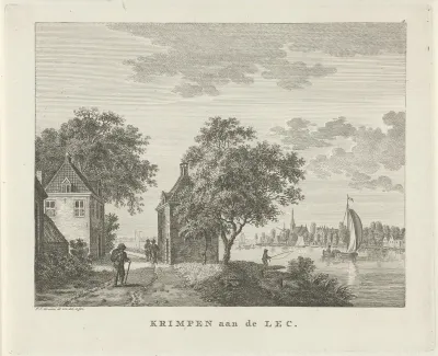 Gezicht op het dorp Krimpen aan de Lek