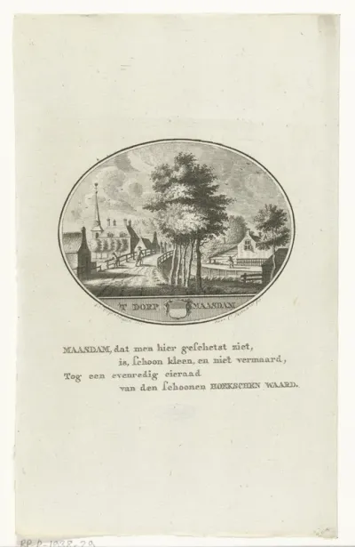 Gezicht op het dorp Maasdam