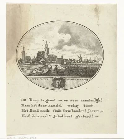 Gezicht op het dorp Middelharnis