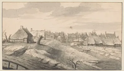 Gezicht op het dorp Nieuwenhoorn, Zuid-Holland