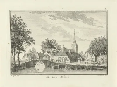 Gezicht op het dorp Nieuwland