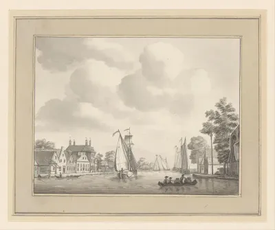 Gezicht op het dorp Oude Wetering