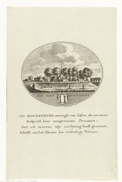 Gezicht op het dorp Rozenburg