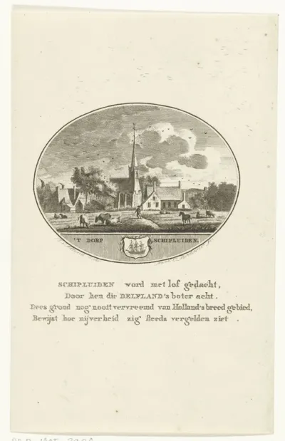 Gezicht op het dorp Schipluiden