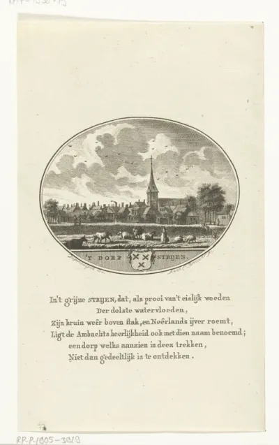Gezicht op het dorp Strijen