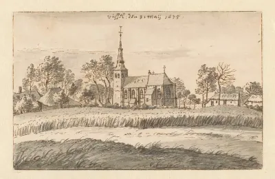 Gezicht op het dorp Viersel, nabij Antwerpen
