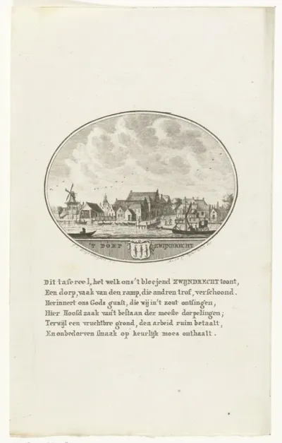 Gezicht op het dorp Zwijndrecht