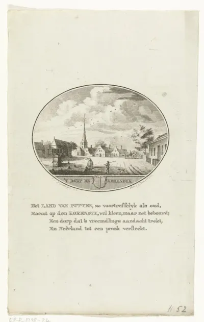 Gezicht op het dorpsplein van Goudswaard
