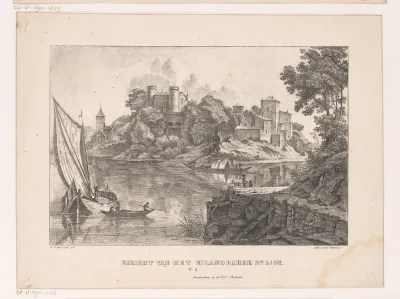 Gezicht op het eiland Barbe te Lyon