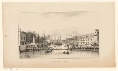 Gezicht op het Entrepotdok in Amsterdam