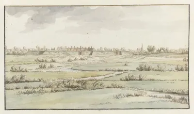 Gezicht op het fort St. Michiel bij 's-Hertogenbosch