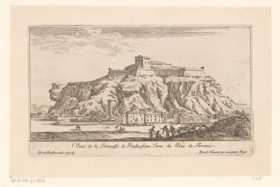 Gezicht op het fort van Radicofani