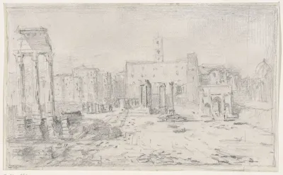 Gezicht op het Forum Romanum en de Campidoglio