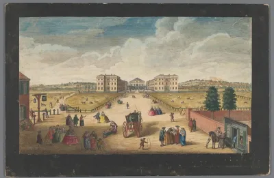 Gezicht op het Foundling Hospital te Londen