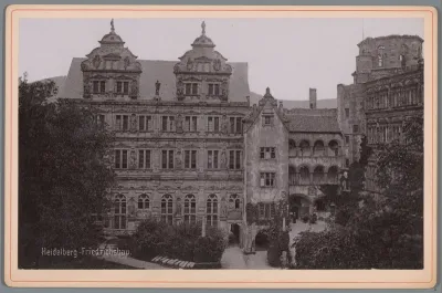 Gezicht op het Friedrichsbau, onderdeel van het Schloss Heidelberg