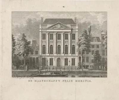 Gezicht op het gebouw Felix Meritis te Amsterdam