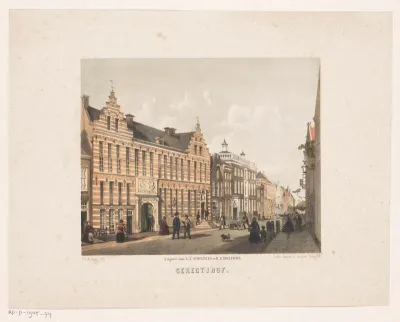 Gezicht op het gerechtshof in Groningen
