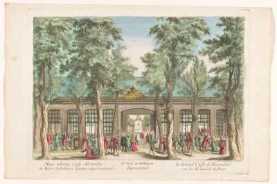 Gezicht op het Grand Caffé Royal d´Alexandre op de Boulevard du Temple te Parijs