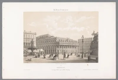 Gezicht op het Grand Théâtre te Bordeaux