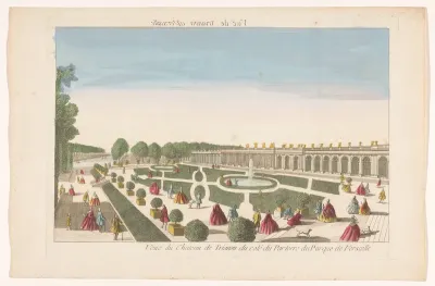 Gezicht op het Grand Trianon in de Tuin van Versailles
