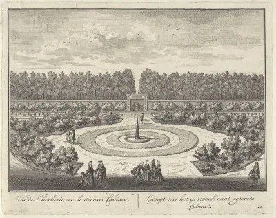 Gezicht op het grasperk in de tuin bij Kasteel Zuilenstein