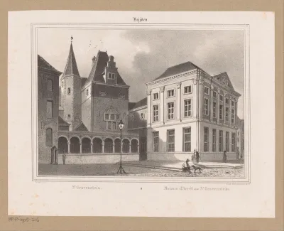 Gezicht op het Gravensteen in Leiden