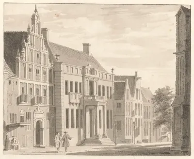 Gezicht op het Grote Kerkhof te Deventer