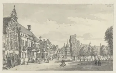 Gezicht op het Grote Kerkhof te Deventer