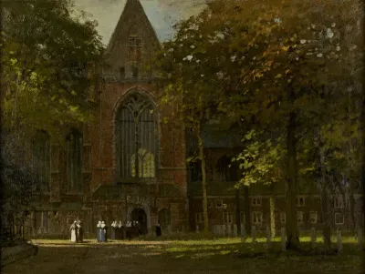 Gezicht op het Grote Kerkplein in Dordrecht