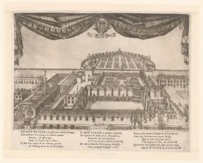 Gezicht op het hertogelijk paleis te Nancy