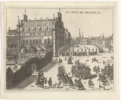 Gezicht op het hof van Brussel, 1673.