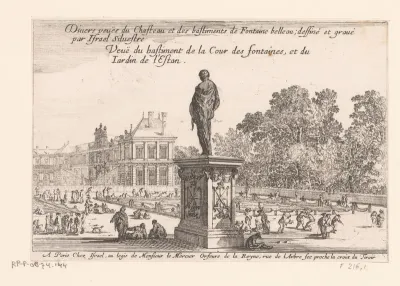 Gezicht op het Hof van de Fontein bij kasteel Fontainebleau
