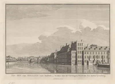 Gezicht op het Hof van Holland te Den Haag, 1742