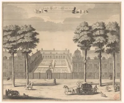 Gezicht op het Hofje van Wouw te Den Haag