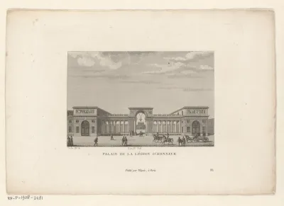 Gezicht op het Hôtel de Salm te Parijs