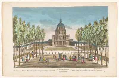 Gezicht op het Hôtel des Invalides te Parijs gezien vanaf de wijk Vaugirard