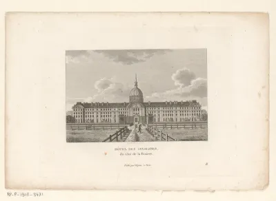 Gezicht op het Hôtel des Invalides te Parijs