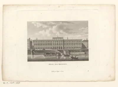 Gezicht op het Hôtel des Monnaies te Parijs