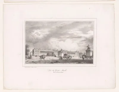 Gezicht op het Hôtel du Garde-Meuble vanaf de Champs-Élysées